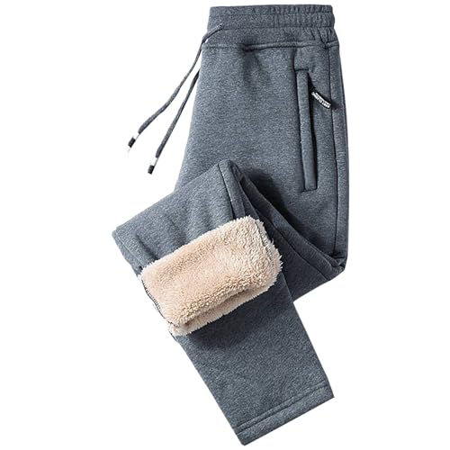 Pantaloni in Pile da Uomo | Casual Intelligenti Uk Elasticizzati in Vita Invernali in Cotone Termici Con Tasche Con Cerniera