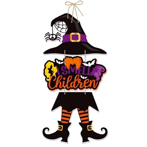 Letreiro para porta Halloween abóbora, pendente de porta de papel, sinais abóbora para porta, adequado para decoração de portas, janelas e paredes de Halloween (A)