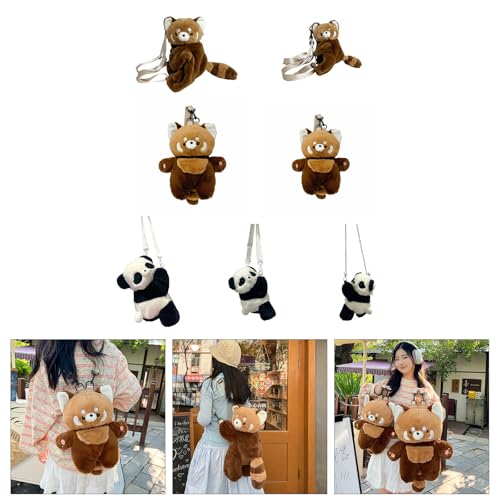 Plush Panda Shoulder Bag Lovely Cartoon Bear Backpack Dating Bag Soft Crossbody Bag Simple Messengers Bag for Daily2