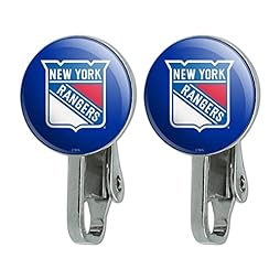 New York Rangers Logo Novelty Clip-On Stud Earrings