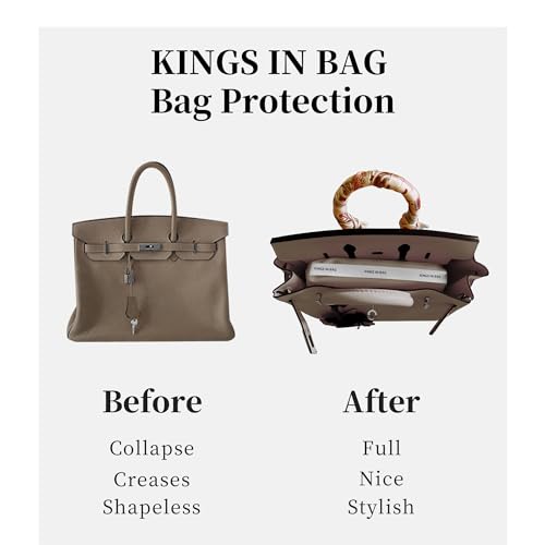 KINGS IN BAG Inserções de almofada para bolsa Birkin 30, almofada organizadora de bolsa compatível c