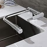 YADLCR Grifo de Cocina ósmosis Plegable con 2 boquillas, 3 Vias Filtro de Agua Grifo de Cocina Grifo Mezclador de Fregadero, Mezclador de Cocina para Debajo de la Ventana (Color : Chrome A)