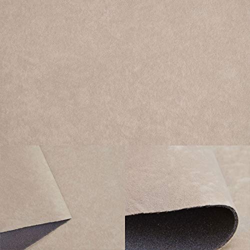 FORTIS POLSTER Himmelstoff SAM129 Beige als Meterware - kaschierter Velours Autostoff für Dachhimmel und Innenverkleidungen - 150 cm breit, ca. 2,5-3 mm PU-Schaum, hergestellt in der EU