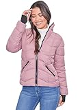YMI Womens Junior Full Length Water Resistant Puffer Jacket, Mauve, Medium US