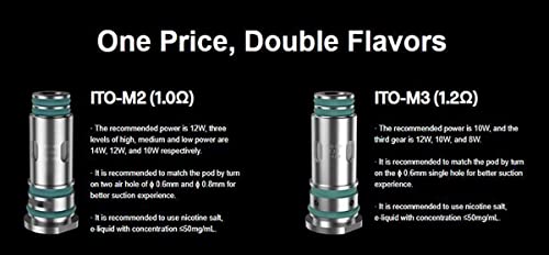 Miniatura 3 de Voo-Poo Ito Coil Ito-M2 1.0ohm Ito-M3 1.2ohm Vaporizador Para Voo-Poo Doric 20 Pod Kit Cartucho Vape 5pcs Pack Auténtico