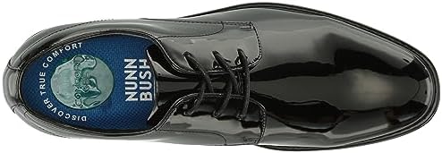 Nunn Bush Men's Centro Flex Plain Toe Oxford Formal Lace Up Tuxedo Shoe, Black Patent, 10 | Image 4