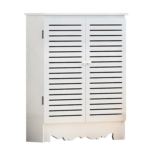 Cache-radiateur en bois de style étagère verticale à lattes