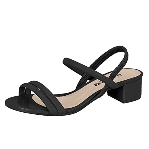 Sandália Moleca Tiras Feminino, Preto, 36