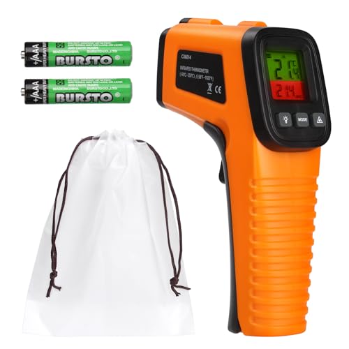 Image of Infrared Thermometer Gun -50°C to 550°C with Laser Targeting, LCD Backlit Display & Adjustable Emissivity - Non Contact Digital Thermometer for Cooking, HVAC, Automotive & Home Use (Not for Humans)
