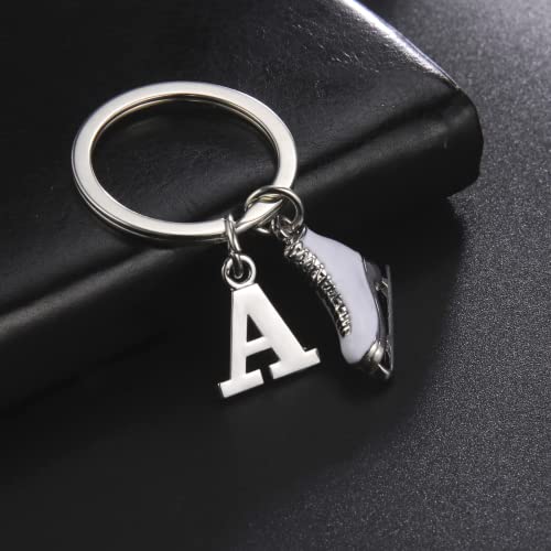 Likgreat Ice Skate Keychain Figure Skating Keychains For Girls Initial Ice Skating Charm Keyring Handbag Decoration #TOP3