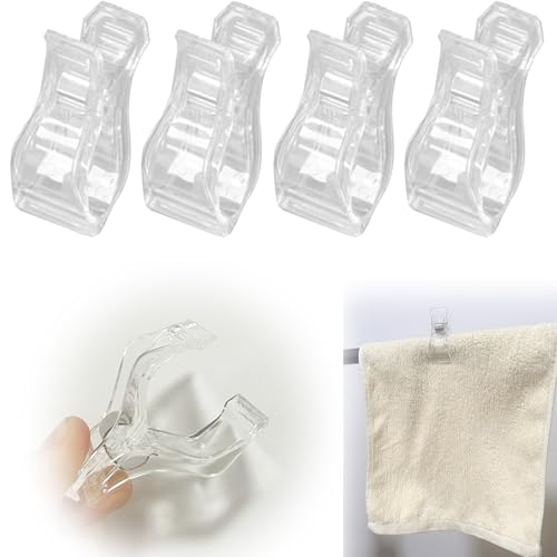 4 Pieces Towel Clips for Kitchen Secure The Towel Suitable for Kitchen Bathroom Dishwasher Handle Towel Rack(Transparent)
