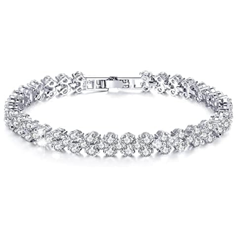 Branets Cristal Pulsera de Circonita Ajustable Cover