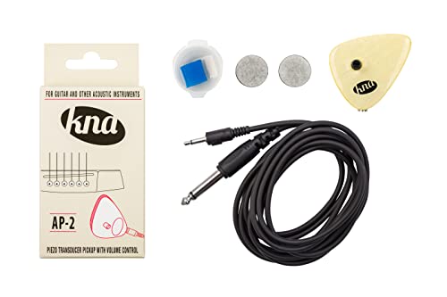 Kna Pickups 6 String Universal Stick-On Piezo Acoustic Instrument Pickup With Volume Control (Ap-2),Ivory #TOP4