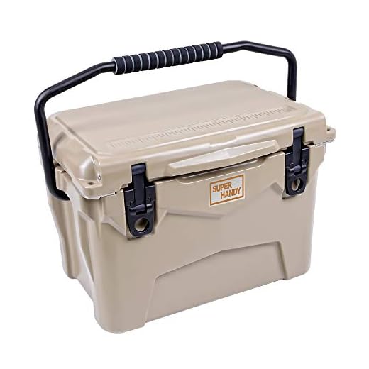 SuperHandy Rotomolded Cooler Ice Chest Enhanced 20QT Keeps Ice Up to 5 Days Commercial Grade Food Safe Dry Ice Compatible UV Protection Gasket Bottle Opener for BBQs, Tailgating & Outdoor Activities