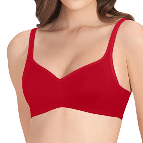 Image of Amante Women's Side Support Shaper Non-Padded Non-Wired Full Coverage Cotton Bra | Seamless Cups | Moisture-Wicking Fabric | High Support Everyday Bra