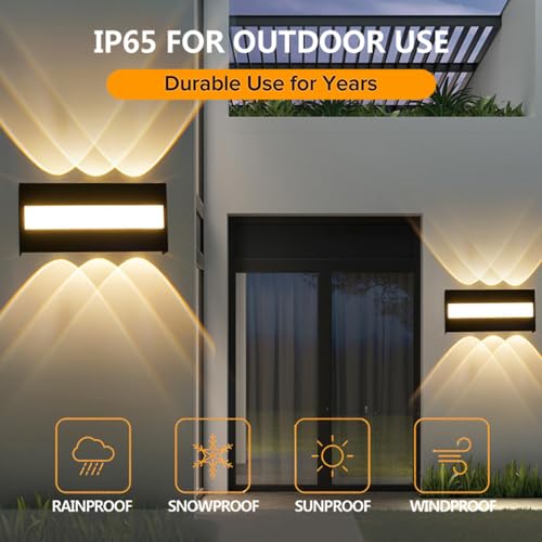 Lampe de porche d'extérieur à DEL – Applique murale étanche IP65 pour cour, garage, terrasse, entrée – Spot décoratif élégant pour extérieur/intérieur, parfait pour la sécurité et l'ambiance