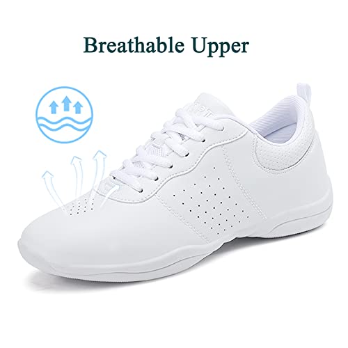 FOFOWHAT Girls White Cheer Shoes Youth Cheerleading Dance Sneaker Training Competition for Women Girls' Cheerleading Shoes3
