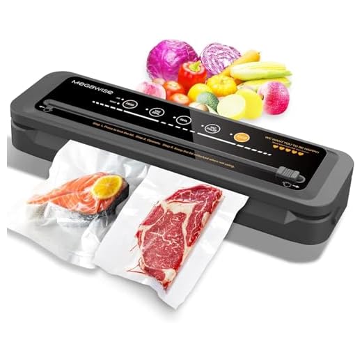MegaWise Vacuum Sealer Machine | 80kPa Suction Power| Bags and Cutter Included | Compact One-Touch Automatic Food Sealer with External Vacuum System | Dry Moist Fresh Modes for All Saving needs