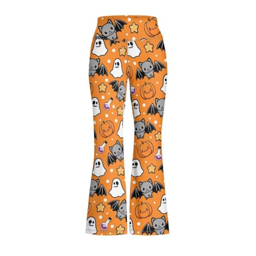 Image of Girls Leggings Floral Print High-Waisted Flared Pants 5-14 Years