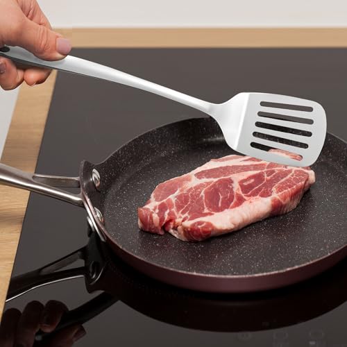 IMEEA Slotted Turner Stainless Steel Slotted Spatula for Cooking Metal Turner Spatula for Kitchen Use, 13.5-Inch