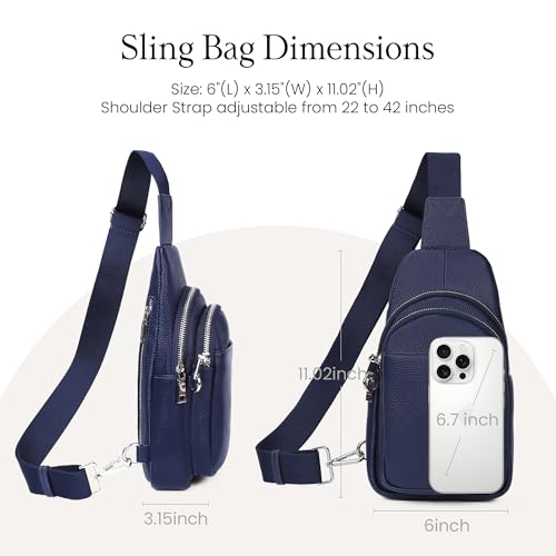 Image of befen Genuine Leather Sling Bag for Women Anti-Theft Crossbody Chest Bags Fanny Packs for Travel with RFID Card Slots