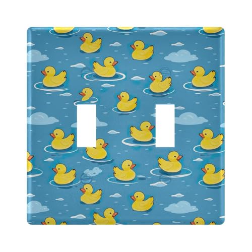 UMIRIKO Cute Yellow Duck Light Switch Cover Plate Covers Decorative Double Toggle Home Decor 202b3395