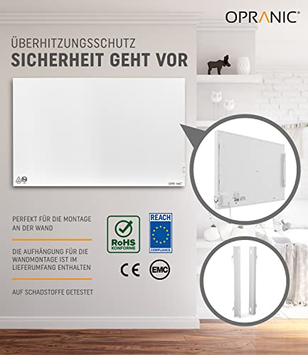 OPRANIC Infrarotheizung mit Thermostat Hybrid Infrarot & Konvektor Elektroheizung Wandheizung Heizkörper Heizgeräte Elektrische Heizung 5 Jahre Garantie-5