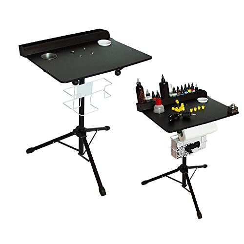 Shikiy Tattoo Workstation Adjustable Fixed Desktop Workstation Tattoo Display Stand Mobile Work Station Stand Portable Adjustable Tattoo Desk for Home Tattoo Studio