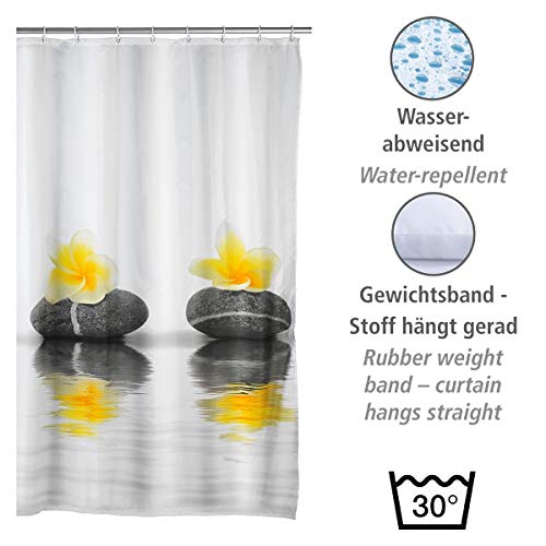 WENKO Tenda doccia Stones with flower - fibra