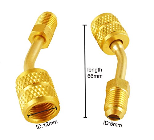 Wadoy R410a Adapter for Mini Split HVAC System 5/16" Female Quick Couplers x 1/4" Male Flare