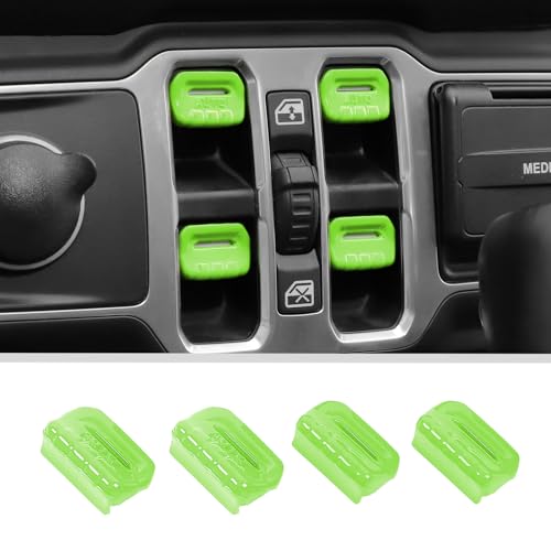 Boutons de commande de fenêtre pour Jeep Wrangler JL Gladiator JT en ABS vert JWWY x4