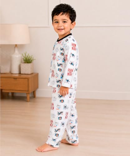 Image of 3BROS BodySuit /Dress for Boys /Girls Full Pajama & Casual Full Sleeves Night Suit Top Combo Kids Set