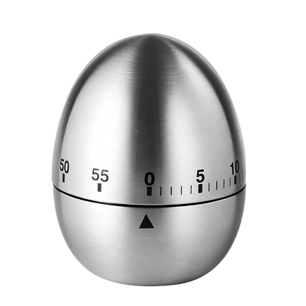 Lekla-Stainless Steel Kitchen Timer Egg Timer Manual Mechanical Timer Cooking Egg Alarm Clock Timer Countdown Cooking Tools Kitchen Gadgets (Egg)