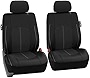 FH Group Car Seat Covers Highest Grade Faux Leather Seat Covers Airbag Compatible Black Automotive Seat Cover Front Seats Only with Gift Universal Fit Interior Accessories for Cars Trucks and SUVs