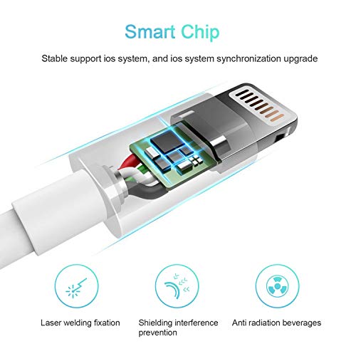 Image of iPhone Charger Cable Lightning BUDGET & GOOD 3PACK 3FT 8 pin Charging Cables USB Charger Cord, Compatible with iPhoneX 8 7 7 Plus 6s 6s 6 6 Plus 5 5S 5C SE iPad and iPod (White)