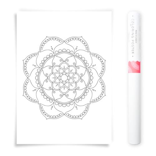 Poster de Coloriage Mandala AnnaGrundulsDesign 50x70cm Grand Format DIY n°571