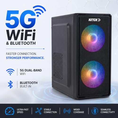 Image of NXTGN Radient Core i7 6th Gen Gaming /Editing Desktop PC | Core i7-6700 | 16GB DDR4 RAM | 512GB M.2 SSD | 5G WiFi & Bluetooth | HDMI, VGA, Ethernet | Windows 11 Pro & Office 2021 | 3 Years Warranty