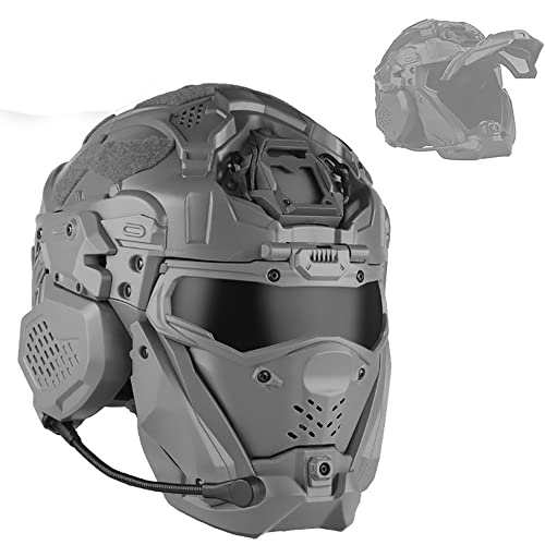 Tactical Assault Helmet II with Mask, Headset, Anti Fog Fan, NV Stand, Military Hunting Paintball Airsoft Accessories Equipment Gear