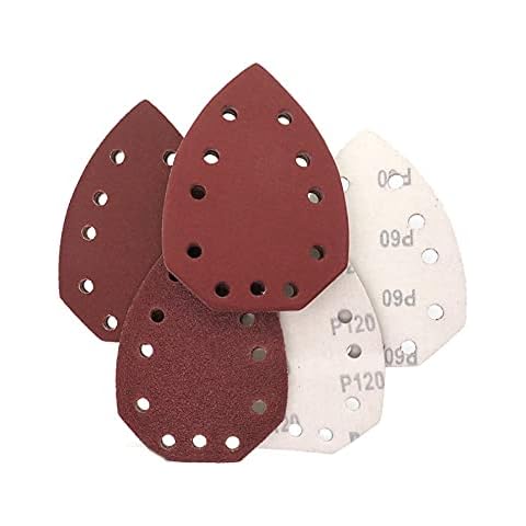 WSWJDW 20Pcs Mouse Sanding Sheets Hook and Loop Sander Pads 11-Holes Sand Paper Grits 60/120/ 240 Fit for Multi-Sander,120 Grit Cover