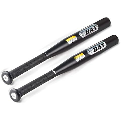 32" Baseball Bat 2Pack Weighted Steel Bats 2lbs Heavy Duty, for Adult and Youth, PU Wrapped, Black Cover