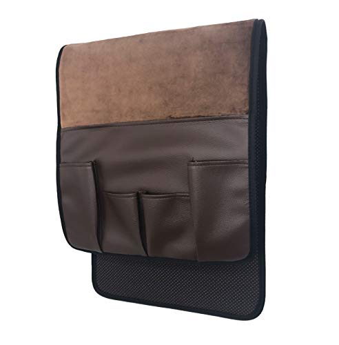 Wakaka Velvet Non-Slip Epoxy Sofa Couch Chair Armrest Soft Caddy Organizer Cell Phones, Books, Magazines Pencil or TV Remote Control Holder(Brown)