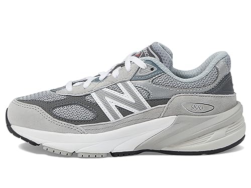 New Balance Boy's 990 V6 Lace-up Sneaker, Grey/Silver, 1 X-Wide Little Kid4