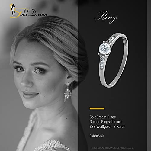 Anello da donna con cristalli, misura 60, oro