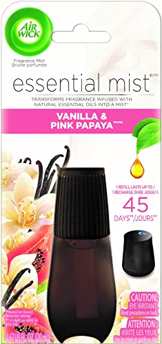 Air Wick Essential Mist Refill, Vanilla and Pink Papaya, Essential Oils Diffuser, Air Freshener, 0.67 Fl Oz Air Wick Essential Mist Refill, Vanilla and Pink Papaya, Essential Oils Diffuser, Air Freshener, 0.67 Fl Oz