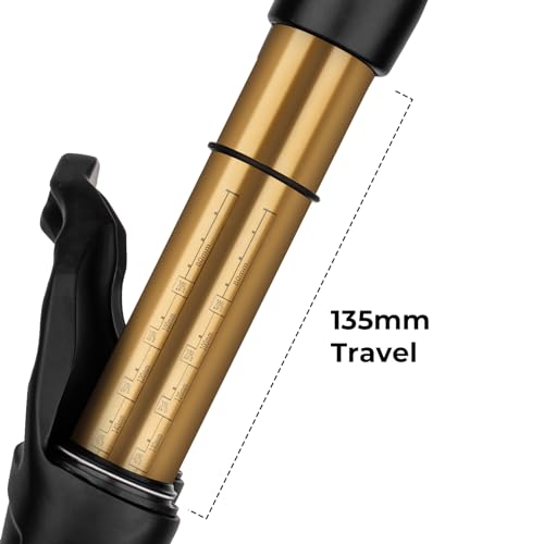 BOLANY 20/24inch Bike Suspension Air Fork 28.6mm(1-1/8inch)*220mm Thread-Less Straight Steerer 9mm Disc Brake Version MTB Front Fork 100/135mm Travel
