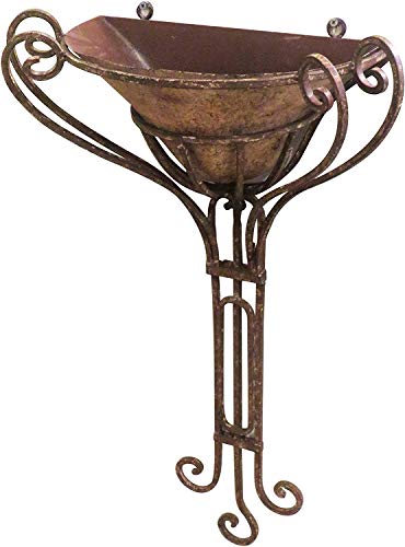 MY SWANKY HOME Tall Iron Wall Mounted Planter Outdoor Garden Scroll Metal Antique Style Open