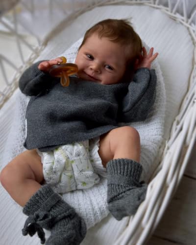 Muñeco Reborn Bebé Realista de Tela y Vinilo 18 Pulg miniatura 1