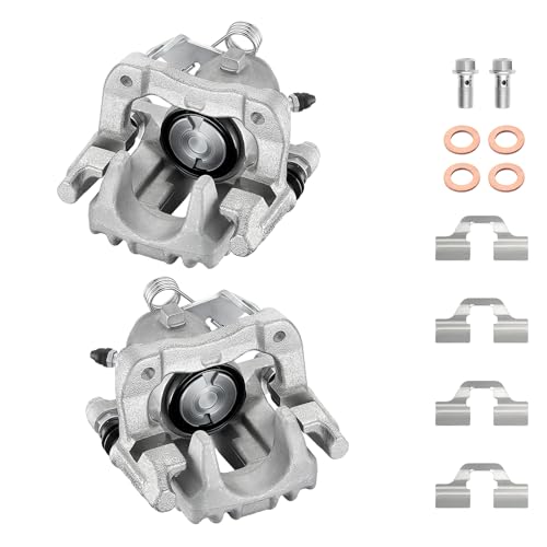 Image of BDFHYK 19-2574 19-2575 Rear Disc Brake Caliper Assembly for Audi TT Quattro 2000-2006 1.8L L4 3.2L V6, for VW Jetta 2000-2005 /2008-2009 Jetta City 2007-2009, 1.8L 1.9L 2.0L L4 2.8L V6 DIESEL GAS 2pcs
