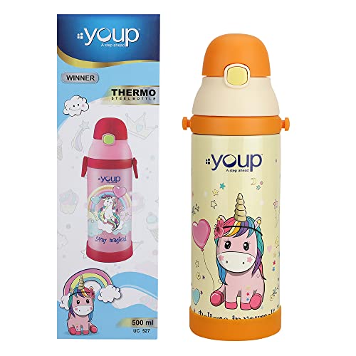 Youp Stainless Steel Yellow Color Unicorn theme Kids Insulated Sipper Bottle WINNER - 500 ml (B0BBS491C1) Amazon Price History, Amazon Price Tracker