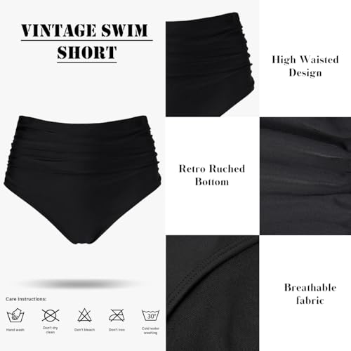 Image of Amy Babe Women's High Waisted Bikini Sets Push Up Twist Front Spaghetti Straps Ruched Two Piece Swimsuit Bathing Suit